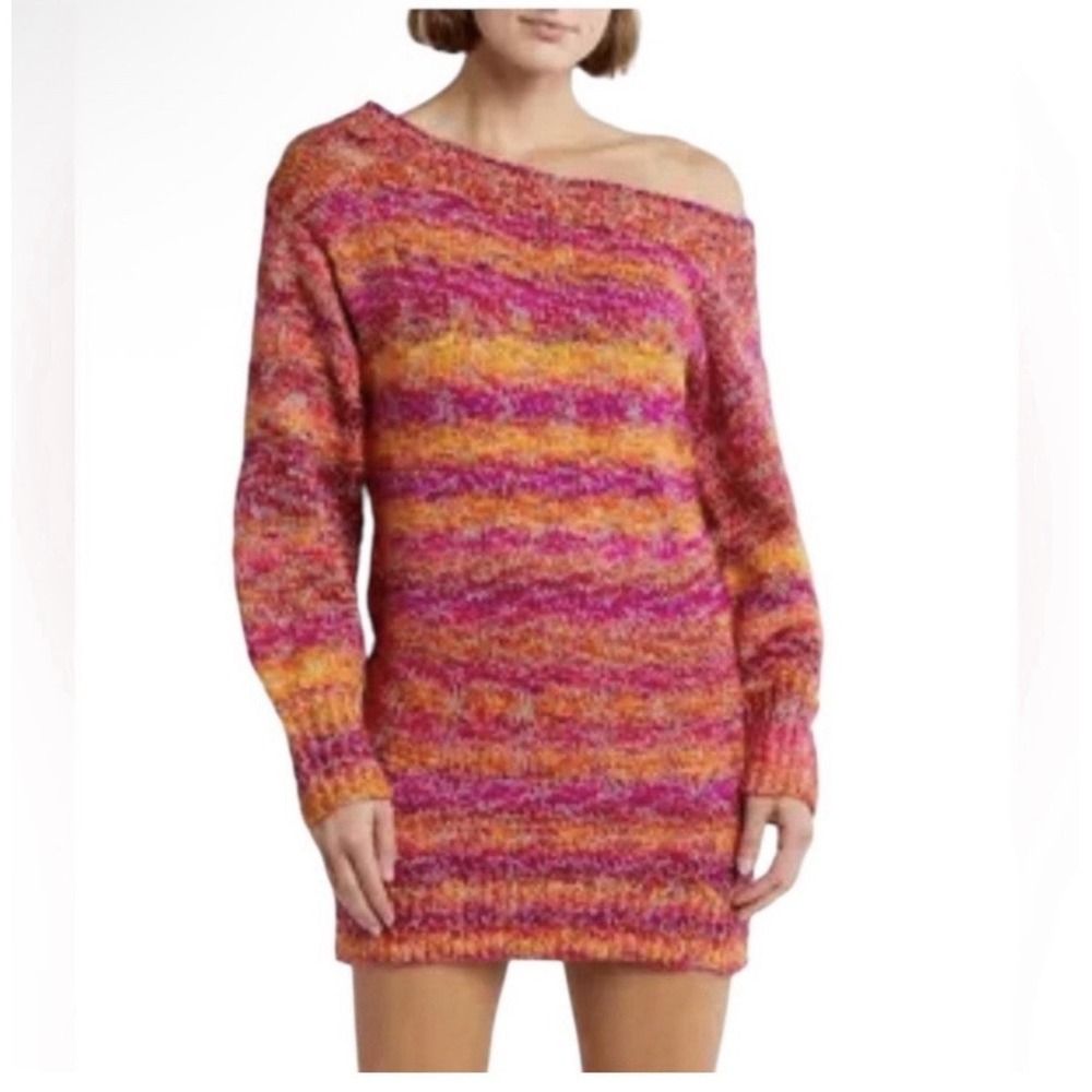 Ramy Brook Darla Space Dye One Shoulder Dress - Size Small Cozy Chic